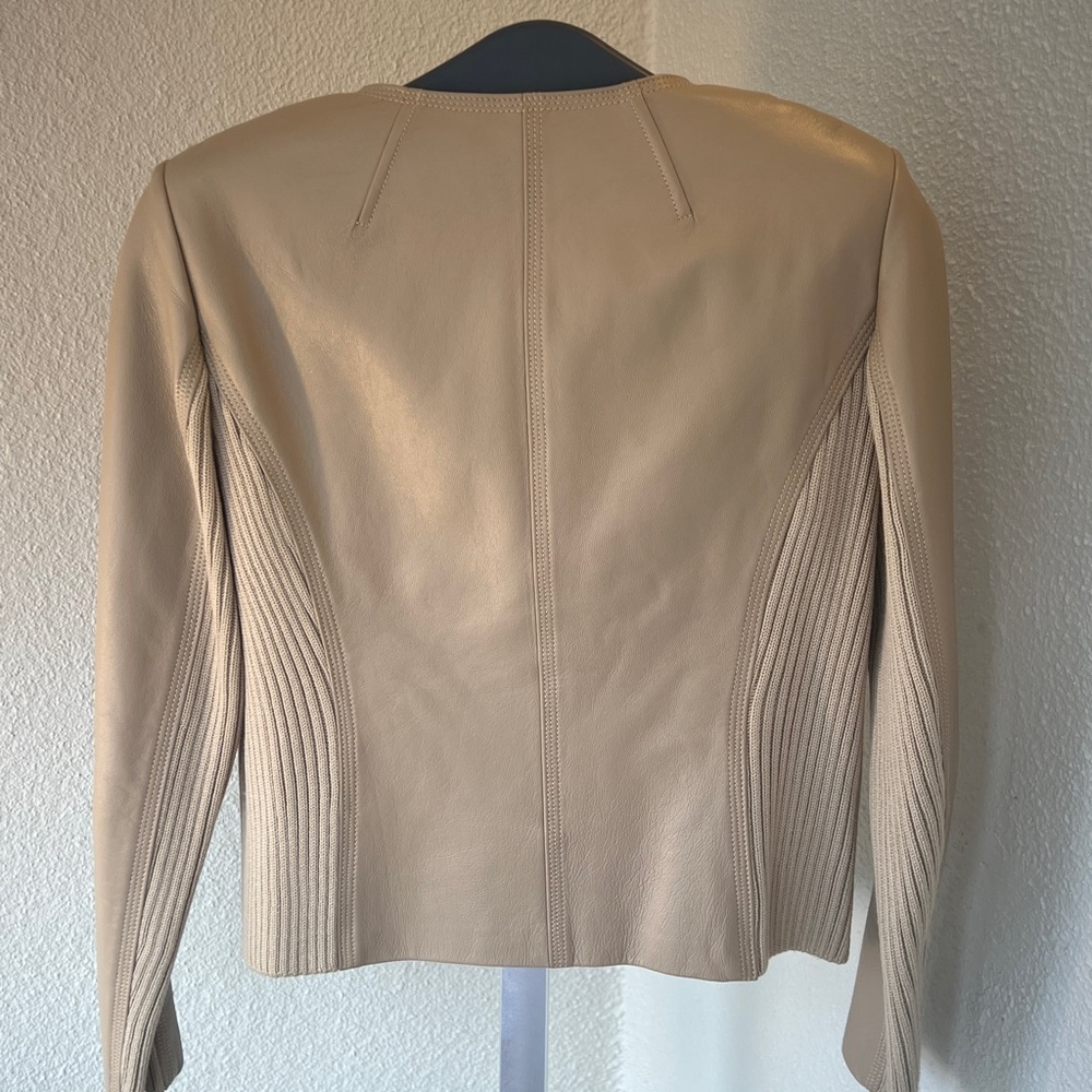 St. John Beige Leather Jacket - image 2